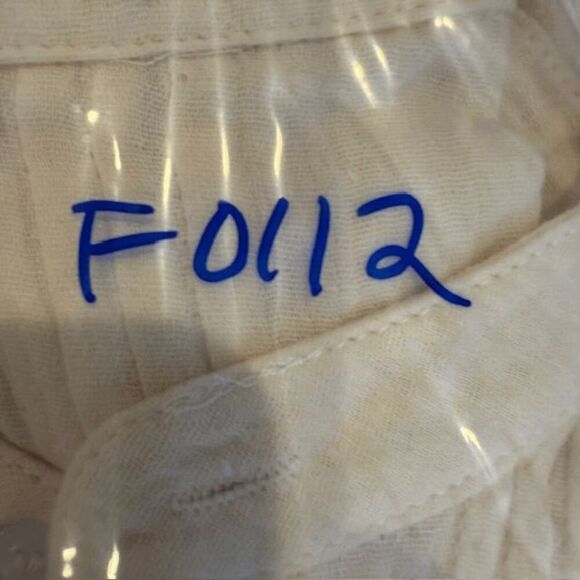 NWT R.Vivimos Tunic Dress Linen Buttons Long Sleeve Mini Ecru Beige Size Medium - Picture 10 of 10